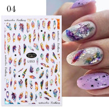 Load image into Gallery viewer, Flowers Leaves Line 3D Nail Stickers Autumn Winter Fall Leaf Design Transfer Sliders Abstract Waves Nail Art Decals Manicures  Decal Self-Adhesive 3D Wave Design Decoration for Women Girls Tape Nail Art Stickers Decal Decoration
