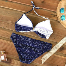 Load image into Gallery viewer, Push Up Women Bikinis Swimwear  Women's Bathing Suits Push Up Halter Bandage Bikini Floral Printing Swim Bottoms Two Piece Swimsuits Women Swimsuits Bathing Suit Halter  Leaf Print Beach Wear Plus Size
