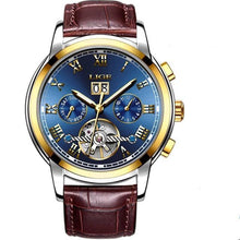 Load image into Gallery viewer, Business Men's Waterproof Watch With Chronometers Date Large Roman Numerals And Decorative Spiral
