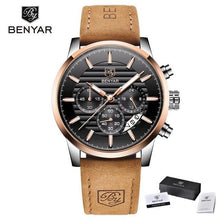Load image into Gallery viewer, Luxury Steel Sports Men's Watches Business Design Leather Band Wrist Watch Military Quartz
