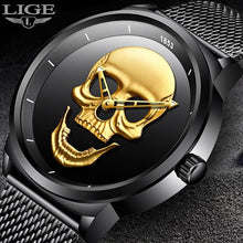 Load image into Gallery viewer, Men's Waterproof Stainless Steel Watch  3D Skull And Fluorescent Hands Unique Design Perfect Gift
