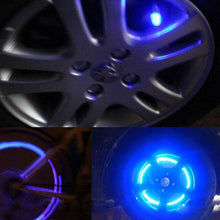 Load image into Gallery viewer, 1 Pair Bicycle LED Wheel Light Cycling Neon LED Wheel Spoke Valve Cap Alarm Lights Wheel Tyre Valve Dust Cap Safety Waterproof Motion Activated Spoke Flash Lights Car Valve Stems Caps Accessories
