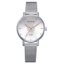 Load image into Gallery viewer, Women's Stylish Elegant Watch With Braided Steel Bracelet With Shiny Background Unique Design Perfect Gif
