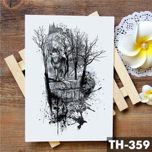 Load image into Gallery viewer, Luxury Waterproof Wolf Fox Temporary Watercolor Tattoo Sticker Modern 3D Animals Tattoos
