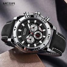 Load image into Gallery viewer, Men's Sports Multifunctional Quartz Watches Elegant Leather Strap Waterproof Modern Wristwatch For Men
