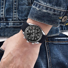Load image into Gallery viewer, Luxury Men Stainless Steel Quartz Watch Accurate Timing Waterproof Analog Chronograph Men's Quartz Watches
