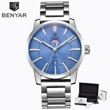 Load image into Gallery viewer, Business Fashion Men Watches Brown Luxury Military Leather Band Wristwatches  Date Week Display Watch
