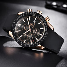 Load image into Gallery viewer, Casual Men's Watches Chronograph Modern Analog Quartz Waterproof Sports Watches Rubber Strap Business Wrist Watches For Men
