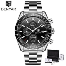 Load image into Gallery viewer, Casual Men's Watches Chronograph Modern Analog Quartz Waterproof Sports Watches Rubber Strap Business Wrist Watches For Men
