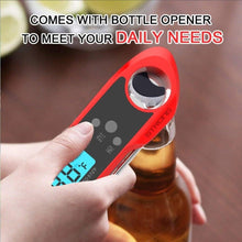 Load image into Gallery viewer, Professional Waterproof Digital Food Thermometer Pyrometer with Folding Foldable Probe Waterproof Digital Instant Read Meat Thermometer with 4.6” Folding Probe Backlight &amp; Calibration Function for Cooking Food Candy BBQ Grill for Kitchen Food Cooking
