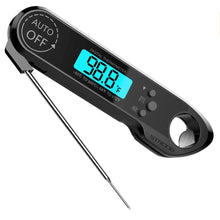 Load image into Gallery viewer, Professional Waterproof Digital Food Thermometer Pyrometer with Folding Foldable Probe Waterproof Digital Instant Read Meat Thermometer with 4.6” Folding Probe Backlight &amp; Calibration Function for Cooking Food Candy BBQ Grill for Kitchen Food Cooking
