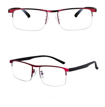 Load image into Gallery viewer, Progressive Reading Glasses Multifocal Anti Blue Ray Glass Glasses Half Frame Metal Alloy  For Men And Women Reading Glasses Anti Blue Ray Multifocus Reader
