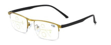 Load image into Gallery viewer, Progressive Reading Glasses Multifocal Anti Blue Ray Glass Glasses Half Frame Metal Alloy  For Men And Women Reading Glasses Anti Blue Ray Multifocus Reader
