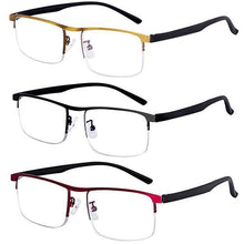 Load image into Gallery viewer, Progressive Reading Glasses Multifocal Anti Blue Ray Glass Glasses Half Frame Metal Alloy  For Men And Women Reading Glasses Anti Blue Ray Multifocus Reader
