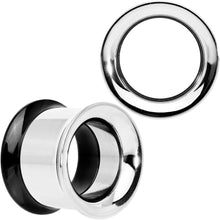 Load image into Gallery viewer, Steel Black Two Tone Screw Fit Tunnel Plug Set 3mm to 16mm
