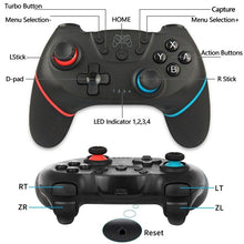Load image into Gallery viewer, Pure Black Wireless Bluetooth Joystick Gamepad Controller Compatible With PC Laptop Monitor Smart TV
