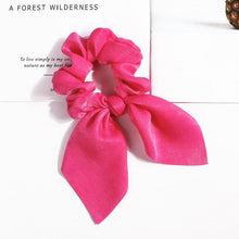 Load image into Gallery viewer, Pure Color Elastic Hair Band Rabbit Ear Bow Pearl Hair Rope Satin Ponytail Scrunchie Bobbles Elastic Hair Ties Ropes Ponytail Holder Accessories for Women And Girls
