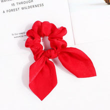 Load image into Gallery viewer, Pure Color Elastic Hair Band Rabbit Ear Bow Pearl Hair Rope Satin Ponytail Scrunchie Bobbles Elastic Hair Ties Ropes Ponytail Holder Accessories for Women And Girls
