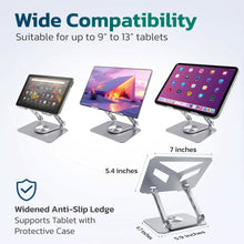 Load image into Gallery viewer, Purely SW60 Swivel Tablet Stand, Aluminum iPad Stand with 360Â° Rotating Base, Adjustable &amp; Foldable Tablet Holder
