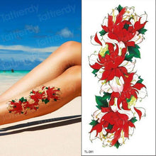 Load image into Gallery viewer, Purple 3D Flower Tattoos Waterproof Luxury Tattoo Rose Lotus Flower Body Art Fashion Stickers For Womens
