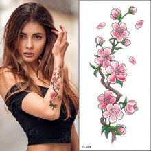 Load image into Gallery viewer, Purple 3D Flower Tattoos Waterproof Luxury Tattoo Rose Lotus Flower Body Art Fashion Stickers For Womens
