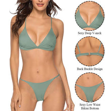 Load image into Gallery viewer, Push Up Bikini Set Swimsuits High Waist Swimwear Women Ribbed Bathing Suits Brazilian Bikinis Swimsuit for Women  Bottom Triangle Bikinis Top Bathing Suit
