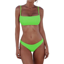 Load image into Gallery viewer, Push Up Bikini Set Swimsuits High Waist Swimwear Women Ribbed Bathing Suits Brazilian Bikinis Swimsuit for Women  Bottom Triangle Bikinis Top Bathing Suit
