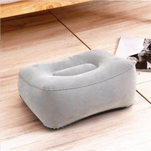 Load image into Gallery viewer, PVC Footrest Pillow Inflatable Portable Foot Rest Plush Pillow Cushion Travel Plane Train Office Home Leg Feet Relaxing Tool Inflatable Foot Rest Pillow for Travel Kids Adults Airplane Travel Pillow Adjustable Height Cushions
