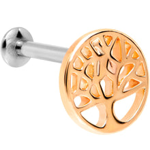 Load image into Gallery viewer, 5/16 Rose Gold Tone Tree of Life Cutout Tragus Cartilage Earring
