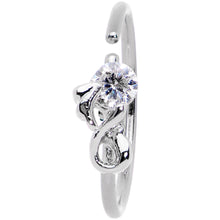 Load image into Gallery viewer, 20G 3/8 Clear Gem Bow Seamless Circular Ring
