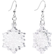 Load image into Gallery viewer, Winter Snowflake Fishhook Dangle Earrings
