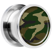 Load image into Gallery viewer, Woodland Camo Print Steel Screw Fit Plug Set 1/2

