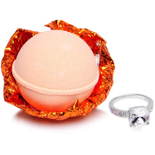 Load image into Gallery viewer, Tangerine Tango Bath Bomb with Jewelry Ring Inside
