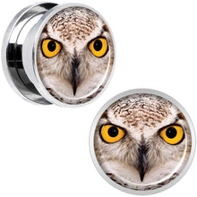 Load image into Gallery viewer, Full Color Owl Steel Screw Fit Plug Set 5/8
