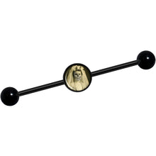 Load image into Gallery viewer, 14G Skeleton Bride Halloween Black Industrial Barbell 37mm
