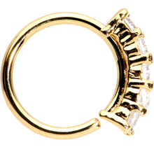 Load image into Gallery viewer, 20G 5/16 Clear CZ Gold IP Quintet Seamless Circular Nose Ring
