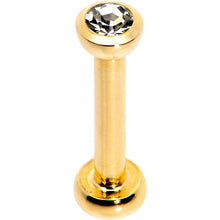 Load image into Gallery viewer, Clear 2mm Gem Gold Tone Internally Threaded Cartilage Earring
