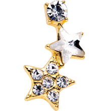 Load image into Gallery viewer, 18G 1/4 Clear Gem Star Gold Plated Cartilage Tragus Earring
