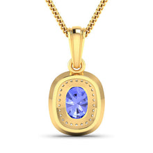 Load image into Gallery viewer, 1.45 Carat Genuine Tanzanite and White Diamond 14K Yellow Gold Pendant
