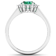 Load image into Gallery viewer, 1.87 Carat Genuine Zambian Emerald  and White Diamond 14K White Gold Ring
