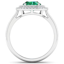 Load image into Gallery viewer, 1.97 Carat Genuine Zambian Emerald  and White Diamond 14K White Gold Ring
