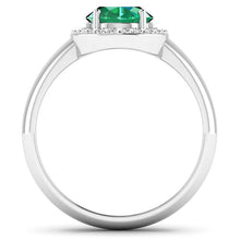 Load image into Gallery viewer, 1.87 Carat Genuine Zambian Emerald and White Diamond 14K White Gold Ring
