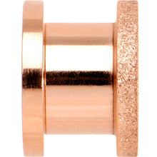 Load image into Gallery viewer, Rose Gold PVD Sandblasted Screw Fit Tunnel Plug Set 5mm to 16mm
