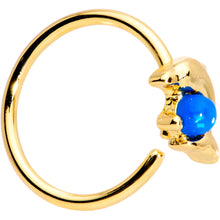 Load image into Gallery viewer, 20G Blue Gem Gold Tone Anodized Dolphin Seamless Circular Ring

