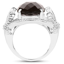 Load image into Gallery viewer, 10.50 Carat Genuine Smoky Quartz .925 Sterling Silver Ring
