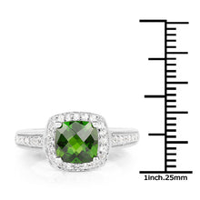 Load image into Gallery viewer, 1.67 Carat Genuine Chrome Diopside &amp; White Topaz .925 Sterling Silver Ring
