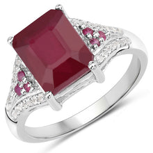 Load image into Gallery viewer, 4.49 Carat Glass Filled Ruby and White Topaz .925 Sterling Silver Ring
