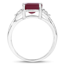 Load image into Gallery viewer, 4.49 Carat Glass Filled Ruby and White Topaz .925 Sterling Silver Ring
