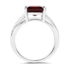 Load image into Gallery viewer, 2.99 Carat Genuine Garnet and White Topaz .925 Sterling Silver Ring
