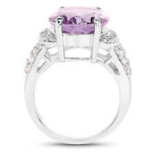 Load image into Gallery viewer, 8.98 Carat Genuine Amethyst &amp; White Topaz .925 Sterling Silver Ring
